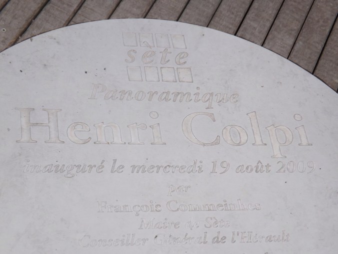 plaque inauguration du panoramique de sete