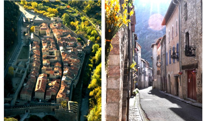 villefranche de conflent vue du ciel