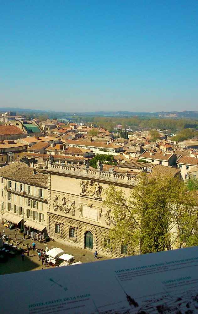 vue sur avignon et le rhone depuis les terrasses du palais des papes avignon
