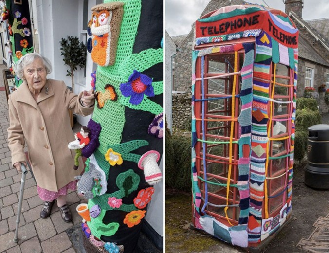 grace brett yarn bombing