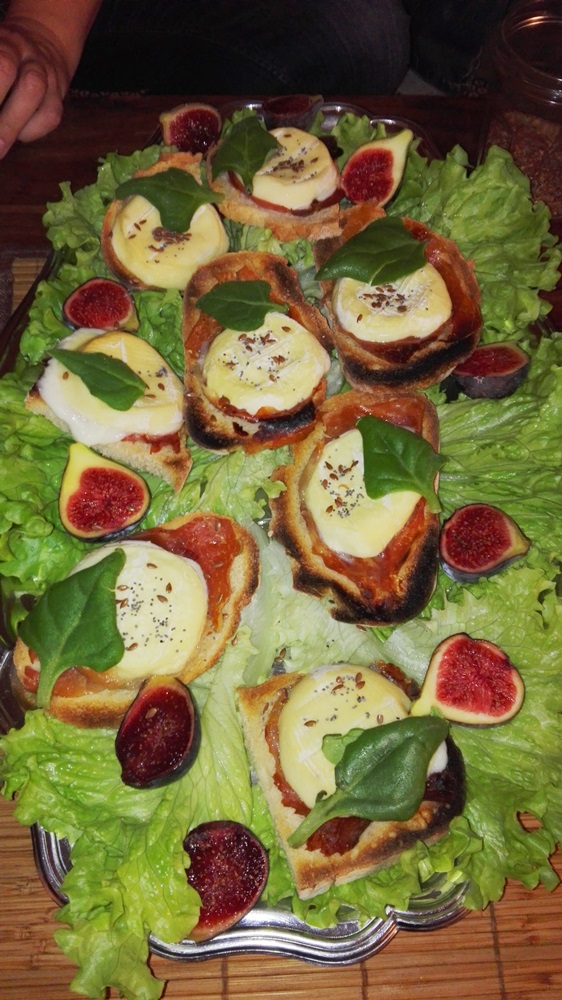 tartines speck chevre